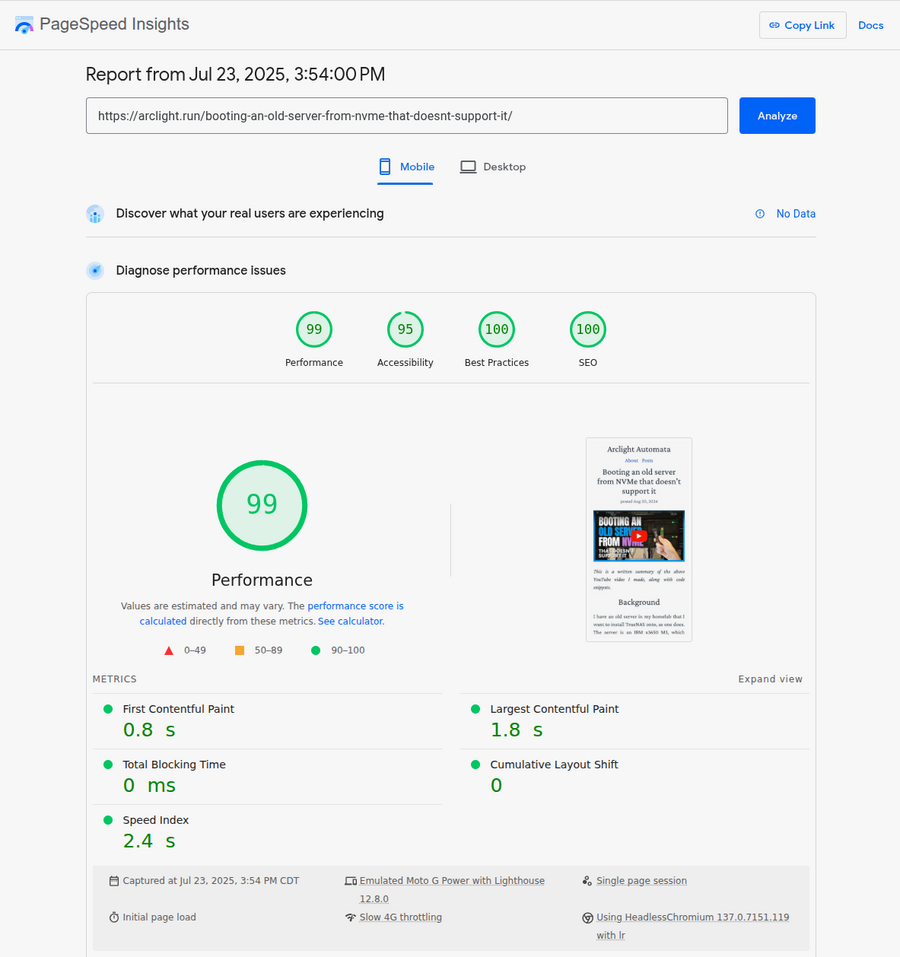 YouTube embed performance problems